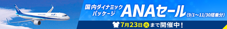 【ANA】7/17～7/23の7日間限定！2024年9～11月の飛行機＋宿泊プラン タイムセール！