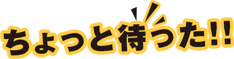 ちょっと待った！！
