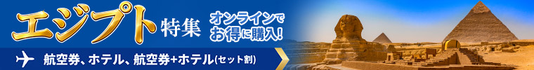 エジプト特集 航空券、ホテル、航空券+ホテル（セット割）オンラインでお得に購入！