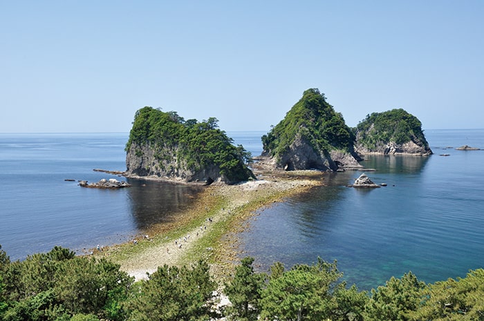 堂ヶ島のトンボロ　写真提供：西伊豆町 まちづくり課