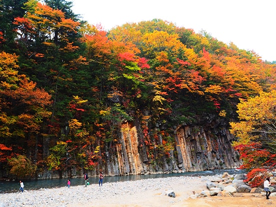 松川渓谷玄武岩（10月中旬頃）