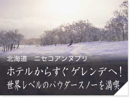 北海道　ニセコアンヌプリ　ホテルからすぐゲレンデへ！世界レベルのパウダースノーを満喫