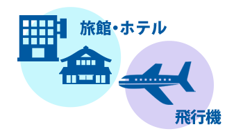 宿泊施設はビジネスホテルから高級旅館まで、航空便はJAL、ANA・AIRDO・ソラシドエア便・スターフライヤーから自由にお選びいただけます。