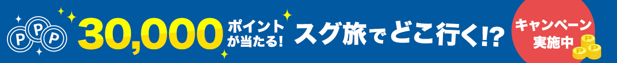 30,000ポイントが当たる！どこ行く！？キャンペーン実施中！