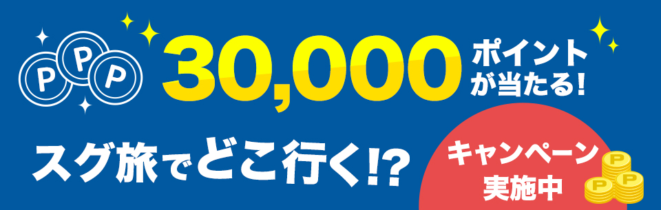 30,000ポイントが当たる！どこ行く！？キャンペーン実施中！