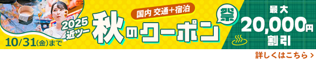 2025近ツー秋のクーポン祭 最大20,000円割引！ 10月31日（金）まで