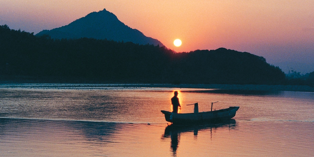 長良川の夕暮れ