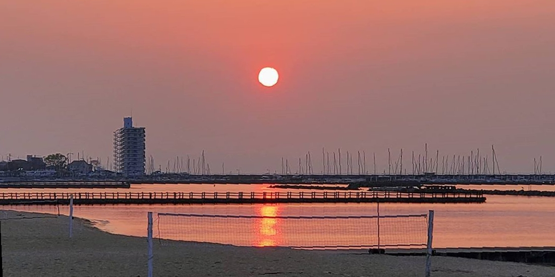 夕日も綺麗です