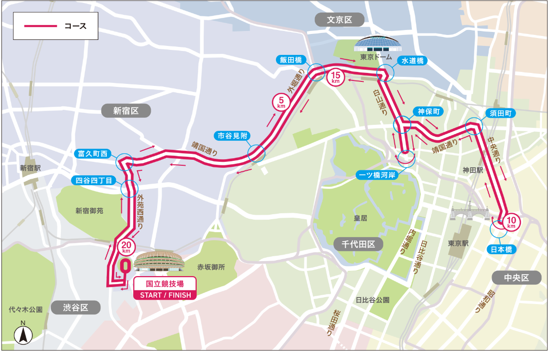 東京レガシーハーフマラソンコース全体図