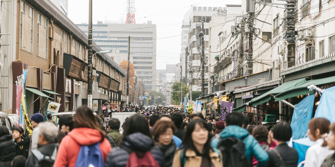 活気ある築地場外市場