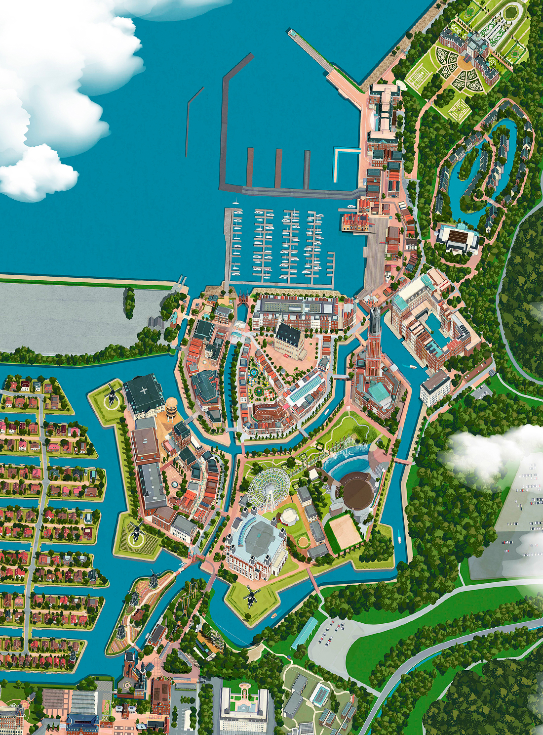 ハウステンボスの園内マップ