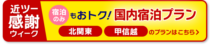 北関東・甲信越　宿泊のみのプランはこちら！