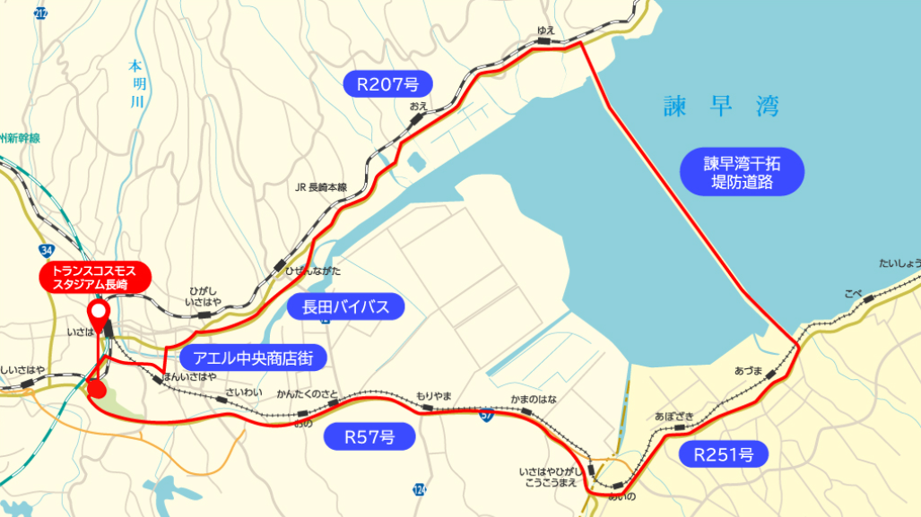 長崎ミュージックマラソン コース図