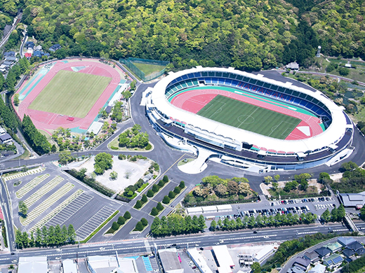 トランスコスモススタジアムを上空から見たイメージ