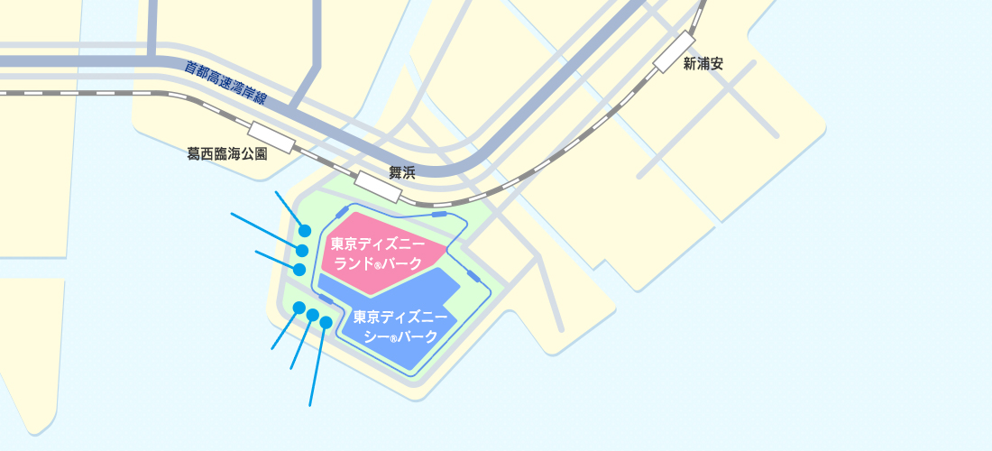 ディズニーリゾート周辺の地図イメージ